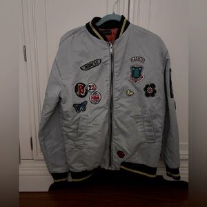 Zara women's gray Bomber jacket size S